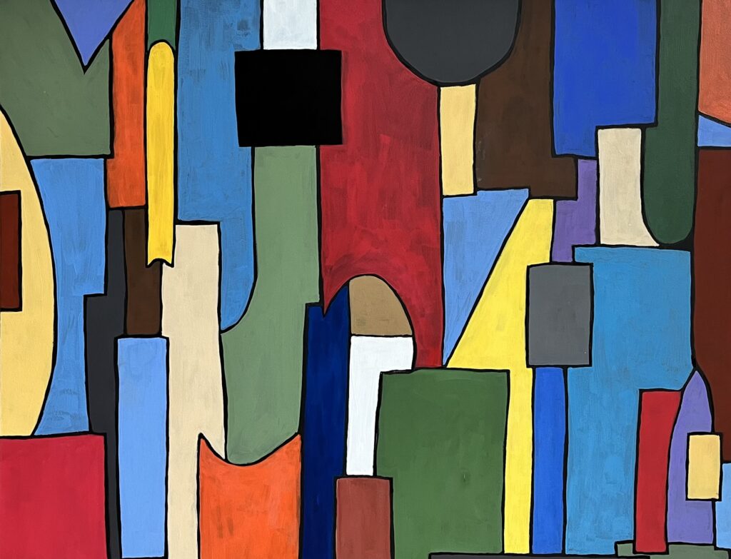 Modern Church, 19.5 in. X 15.5 in., acrylic on board, 2022