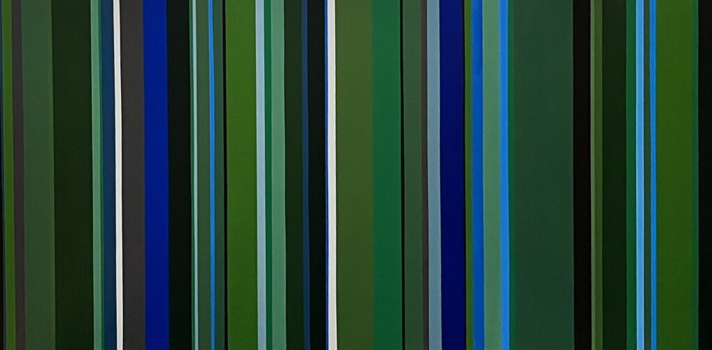 Blue Green Color Field, 24 in. X 48 in., acrylic on board, 2022
