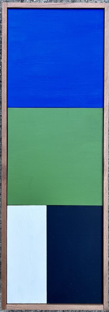 Symbols, 15.5 in. X 5.5 in., acrylic on board, 2021